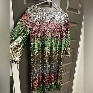 Women’s multi-colored sequin duster - size M
